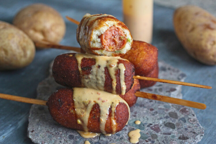 This twist on corn dogs are  great for a fun weekend dinner